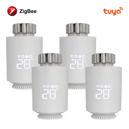 1-6PCS Tuya Zigbee3.0 TRV Radiatoractuator Valve,Smart Programmable Thermostat Temperature Controller，Alexa Google Home