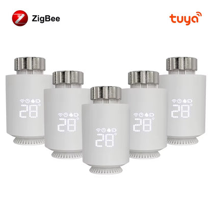 1-6PCS Tuya Zigbee3.0 TRV Radiatoractuator Valve,Smart Programmable Thermostat Temperature Controller，Alexa Google Home