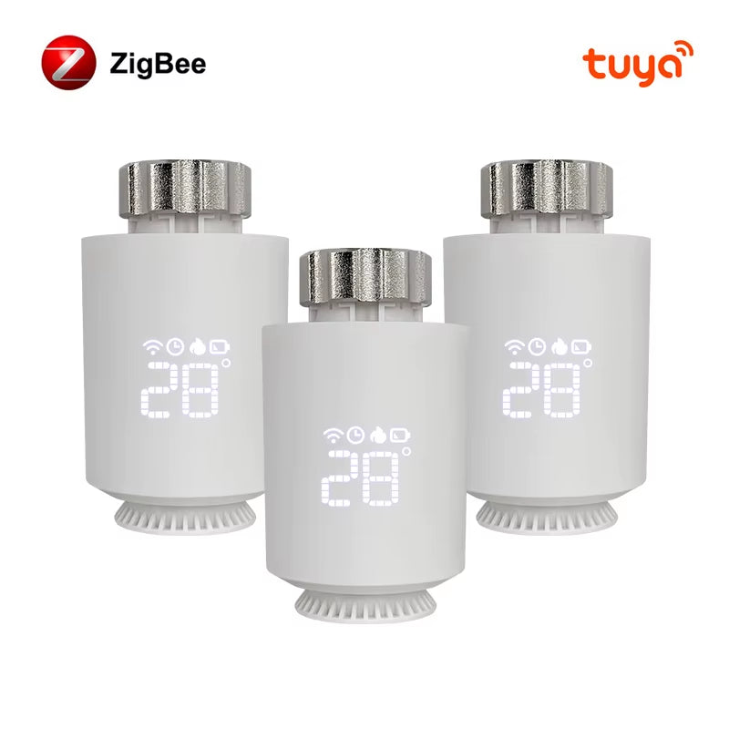 1-6PCS Tuya Zigbee3.0 TRV Radiatoractuator Valve,Smart Programmable Thermostat Temperature Controller，Alexa Google Home