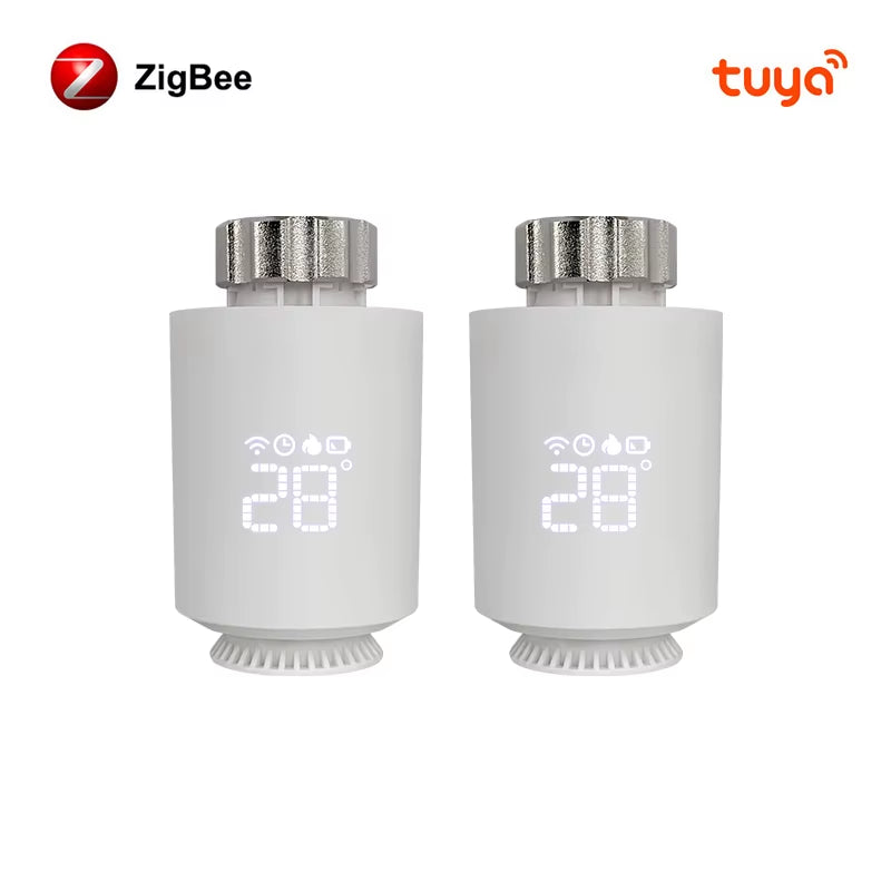 1-6PCS Tuya Zigbee3.0 TRV Radiatoractuator Valve,Smart Programmable Thermostat Temperature Controller，Alexa Google Home