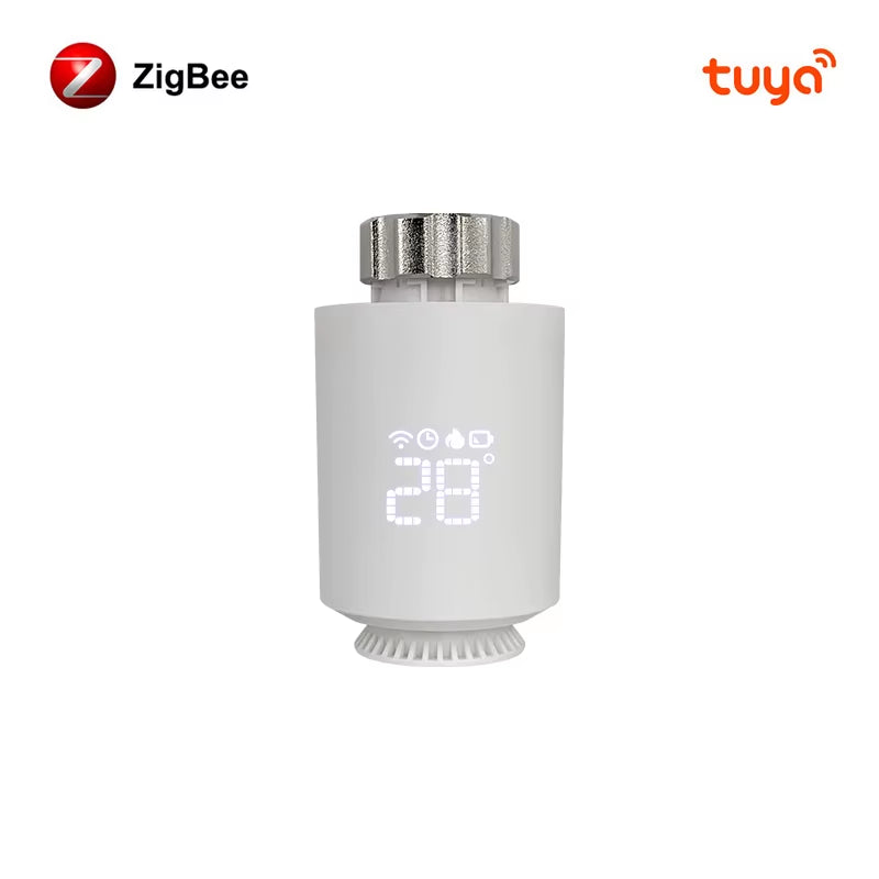 1-6PCS Tuya Zigbee3.0 TRV Radiatoractuator Valve,Smart Programmable Thermostat Temperature Controller，Alexa Google Home